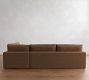Westwood Slim Arm Deep Seat Leather Return Bumper Sectional (119"-131")
