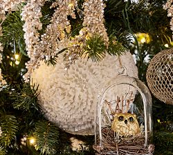 White Paper &amp; Glitter Ball Ornament