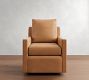 Ayden Square Arm Leather Swivel Glider