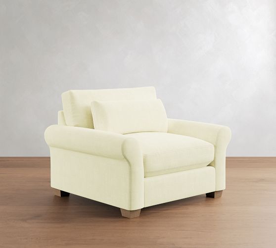 PB Comfort Modern Roll Arm Deep Seat Chair and a Half by Pottery Barn