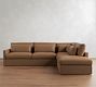 Westwood Slim Arm Deep Seat Leather Return Bumper Sectional (119"-131")
