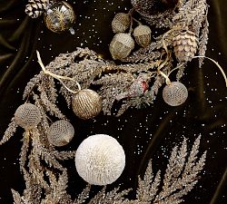 White Paper &amp; Glitter Ball Ornament