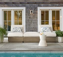 Indio Eucalyptus Modern Platform Outdoor Ottoman (33")