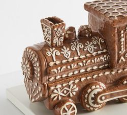 Handcrafted Ceramic Gingerbread Train Stocking Holder