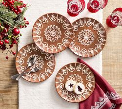 Gingerbread Stoneware Salad Plates - Set of 4
