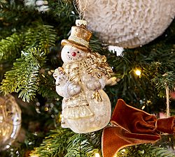 Gold Snowman Ornament
