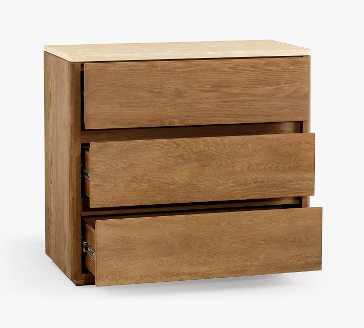 brown 3 drawer wood dresser Genevieve 3 Drawer Dresser Black/Walnut