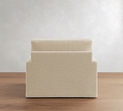 PB Comfort Modern Deep Square Arm Slipcovered Chair and a Half