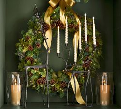 Bronze Sculpted Reindeer Candle Holder