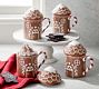 Gingerbread House Lidded Stoneware Mugs - Set of 4