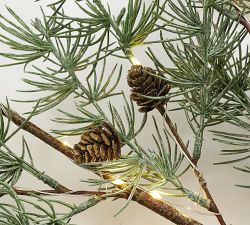 Lit Faux Frosted Pine Branch