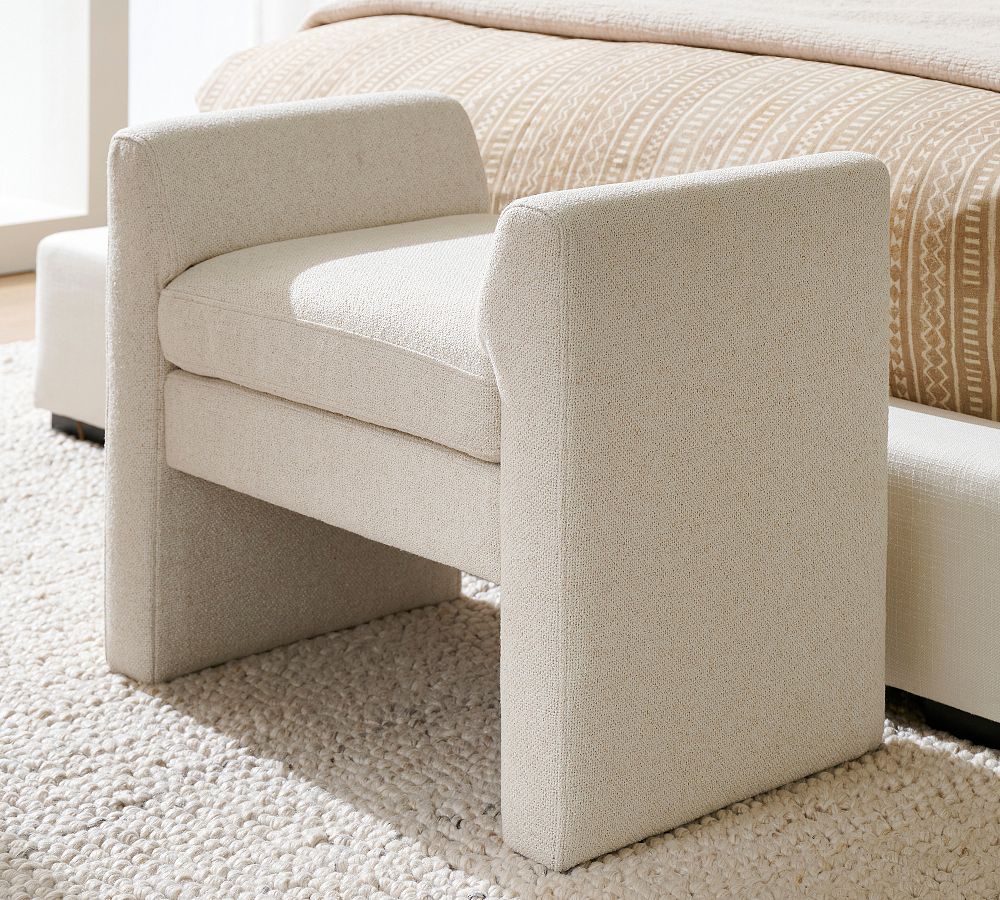 Max Upholstered Stool by Pottery Barn