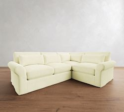 PB Comfort Modern Roll Arm Deep Seat Slipcovered 3-Piece Sectional (112")