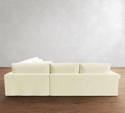 Westwood Roll Arm Deep Seat Slipcovered 3-Piece Wedge Sectional (136")