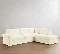 Westwood Roll Arm Slipcovered Return Bumper Sectional (120"-132")