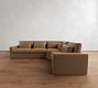 Westwood Square Arm Deep Seat Leather 3-Piece Wedge Sectional (133")