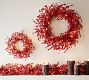 Lit Faux Red Berry Wreath &amp; Garland