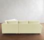 PB Comfort Modern Roll Arm Deep Seat 3-Piece L-Shaped Sectional (112")