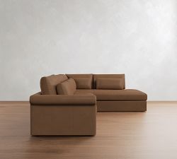 Westwood Roll Arm Deep Seat Leather Return Bumper Sectional (125"-137")