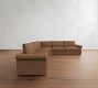 Westwood Roll Arm Leather 3-Piece L-Shaped Wedge Sectional (131")