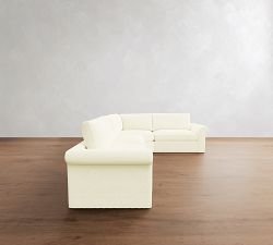 Westwood Roll Arm Slipcovered 3-Piece Wedge Sectional (131")