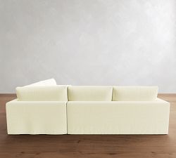 Westwood Square Arm Slipcovered 3-Piece Wedge Sectional (128&quot-138")