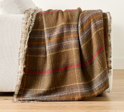 Woodrow Plaid Faux Fur Throw