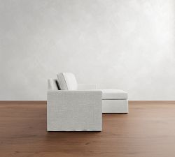 Cameron Square Arm Slipcovered Reversible Chaise Sectional (86")