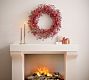 Faux Wild Twig and Berry Trailing Wreath with Ornaments