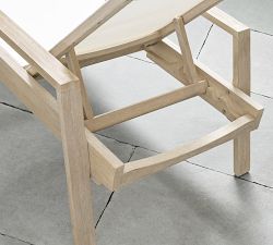 Indio Eucalyptus &amp; Mesh Stackable Outdoor Single Chaise Lounge, Set of 2