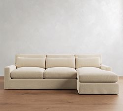PB Comfort Modern Deep Square Arm Slipcovered Chaise Sectional (100"-126")