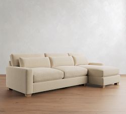PB Comfort Modern Square Arm Deep Seat Chaise Sectional (100"&ndash;126")