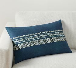 Tide Embroidered Lumbar Pillow