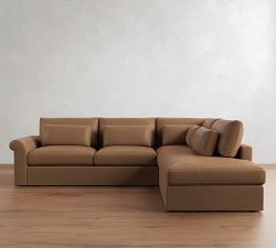 Westwood Roll Arm Deep Seat Leather Return Bumper Sectional (125"-137")