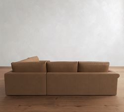 Westwood Roll Arm Leather 3-Piece Wedge Sectional (131")