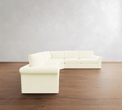 Westwood Roll Arm Slipcovered 3-Piece L-Shaped Wedge Sectional (131")