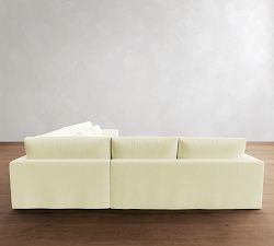 Westwood Square Arm Deep Seat Slipcovered 3-Piece L-Shaped Wedge Sectional (133")