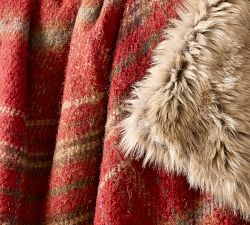 Woodrow Plaid Faux Fur Throw
