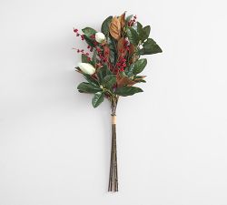 Faux Magnolia Red Berry Bundle