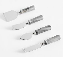 Gray Marble Cheese Knives - Set of 4