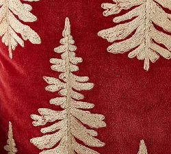 Rustic Glam Tree Embroidered Pillow