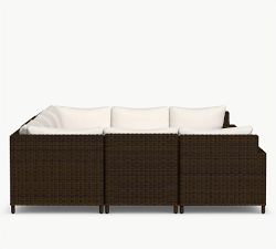 Torrey Wicker Square Arm 8-Piece U-Shaped Sectional (131")