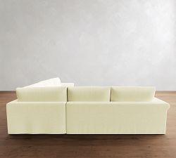 Westwood Roll Arm Slipcovered 3-Piece L-Shaped Wedge Sectional (131")