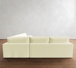 Westwood Slim Arm Slipcovered 3-Piece L-Shaped Wedge Sectional (125")