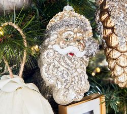 Glitter Santa Head Ornament
