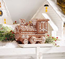 Handcrafted Ceramic Gingerbread Train Stocking Holder