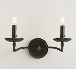 Lucca Iron Double Sconce (16")