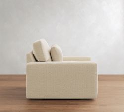 PB Comfort Modern Square Arm Deep Seat Swivel Chair