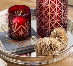 Antique Cut Glass Hurricane Candle Holder - Thumbnail 3