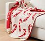 Candy Cane Jacquard Knit Throw